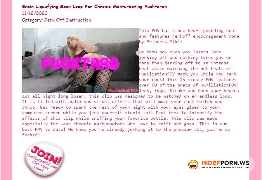 HumiliationPOV - Brain Liquefying Goon Loop For Chronic Masturbating Fucktards - Femdom [2020/HD]