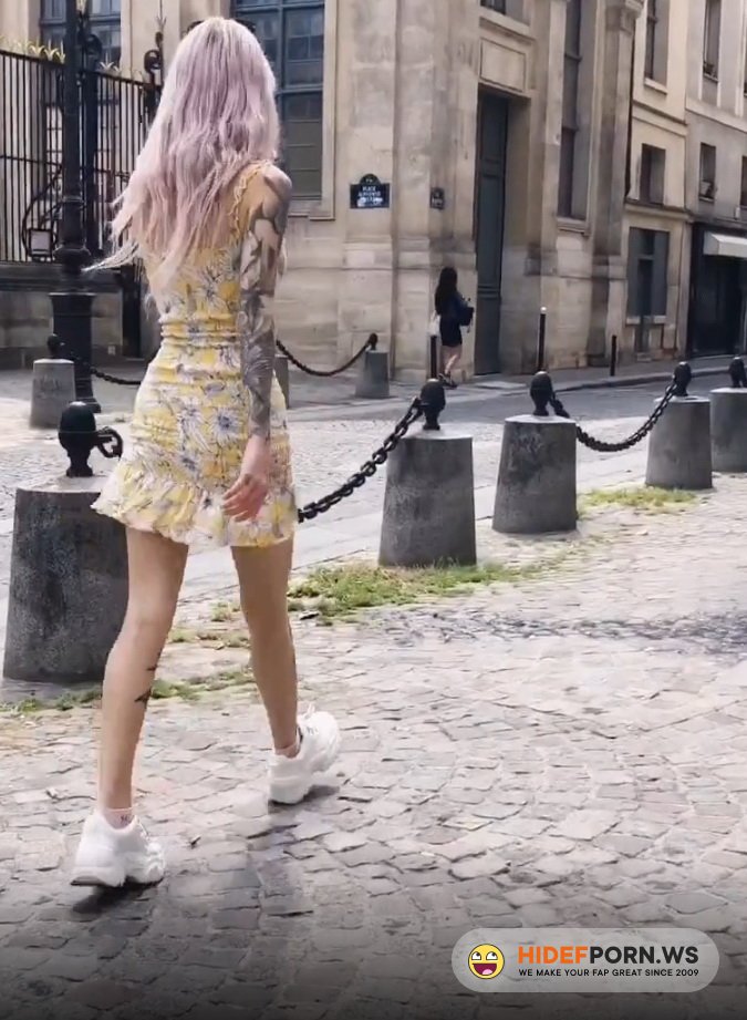 Porn.com - Red Fox - Public And Sloppy POV BJ On A Paris Street From A Beautiful Blonde [UltraHD 4K 2160p]