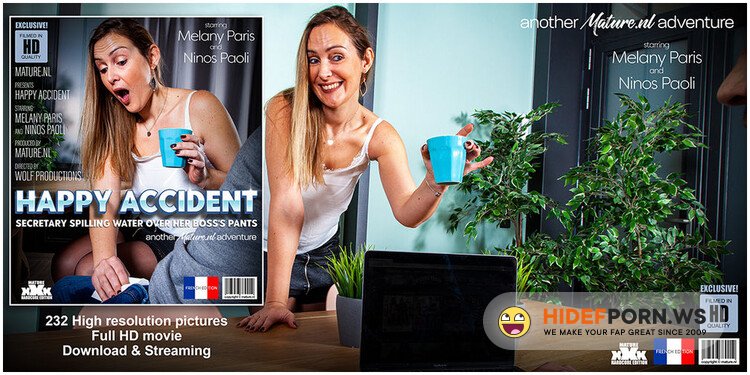 Mature.nl - Melany Paris (EU) (41), Ninos Paoli (35) - Secretary spilled water on her boss's pants, but she loves to clean it! [HD 1064p]