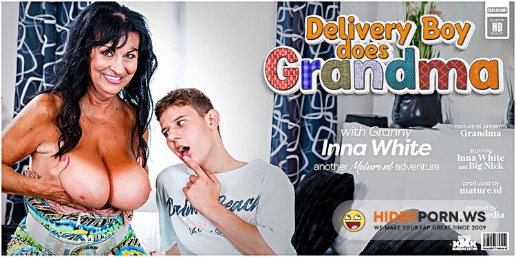 Mature.nl - Big Nick (18), Inna White (65) - Unshaved big tits grandma Inna White loves to suck and fuck her young delivery toyboy [FullHD 1080p]