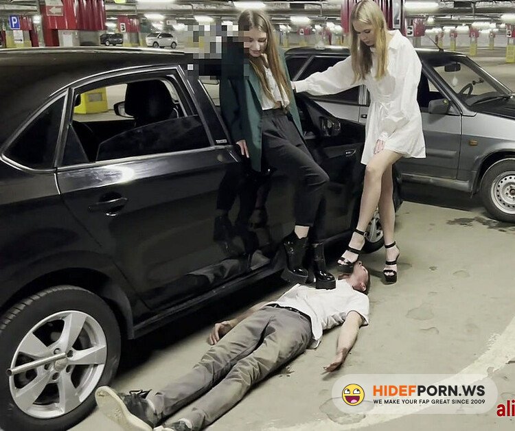 HEEL15CM - Goddess Mary, Valeria, Karina - Mistress Valeria and Goddess Karina  Two goddesses and an auto mechanic  Russian Femdom [FullHD 1080p]