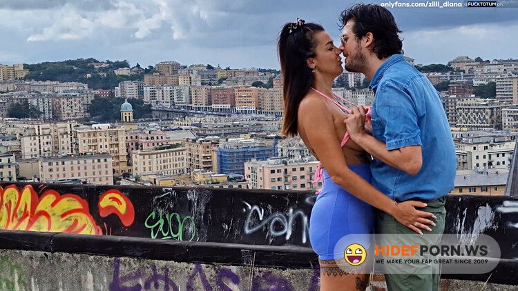 Outdoor Public Sex: Busty Exhibitionist MILF Dares To Have Sex On a Balcony Right In The City Center [FullHD 1080p]