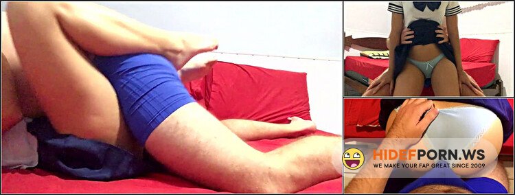 Cute Girl Wearing Japanese Schoolgirl Outfit Gets Dry Humped From Behind, Cum In Pants Assjob [FullHD 1080p]