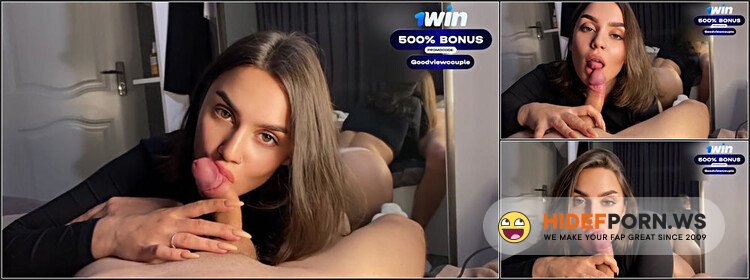Cheerleader With a Sexy Face Gives a Blowjob And Gets Cum In Her Mouth [FullHD 1080p]