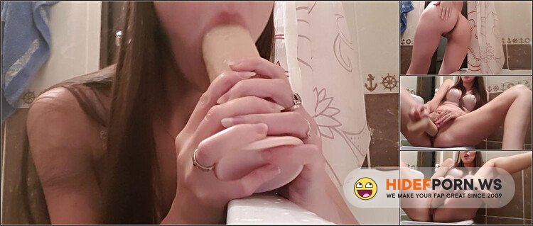 Alina Rai - Whore Sucked a Big Dildo And Fucked In The Bathroom [FullHD 1080p]