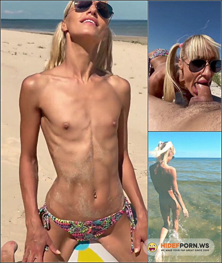 Saliva Bunny - Deepthroating Cock On a Public Beach Is The Best Way To Spend a Vacation For Skinny Hot Blonde [FullHD 1080p]