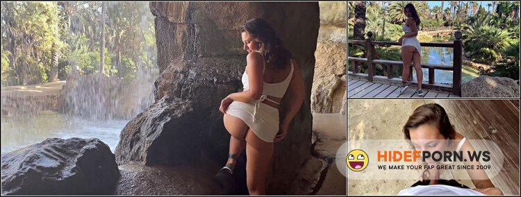 XoHannaJoy - Beautiful Girl Shows Her Body And Sucks a Dick In a City Park [FullHD 1080p]