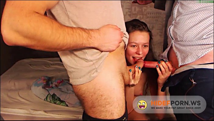 PornTeen - Gets Fucked By Old Man and Young Man On Webcam [HD 720p]