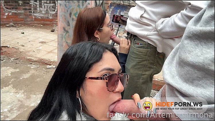 Onlyfans - Artemis Carmona  Double Blowjob And Cumwalk From Out Of An Abandoned Building [FullHD 1080p] - 2025