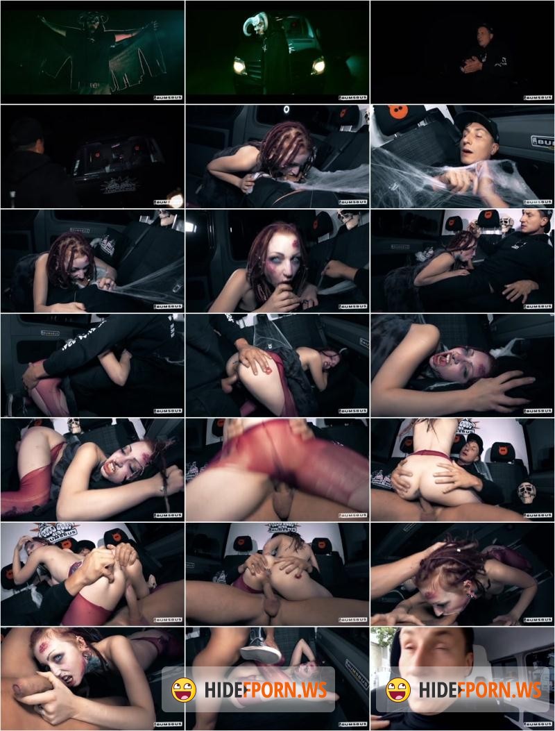 BumsBus.com/PornDoePremium.com - Jezzicat - Couple in Halloween costumes have bus sex during a ride on the backseat [HD 720p]
