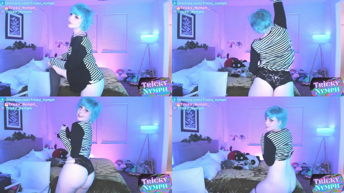 tricky nymph – blue hair girl teases you