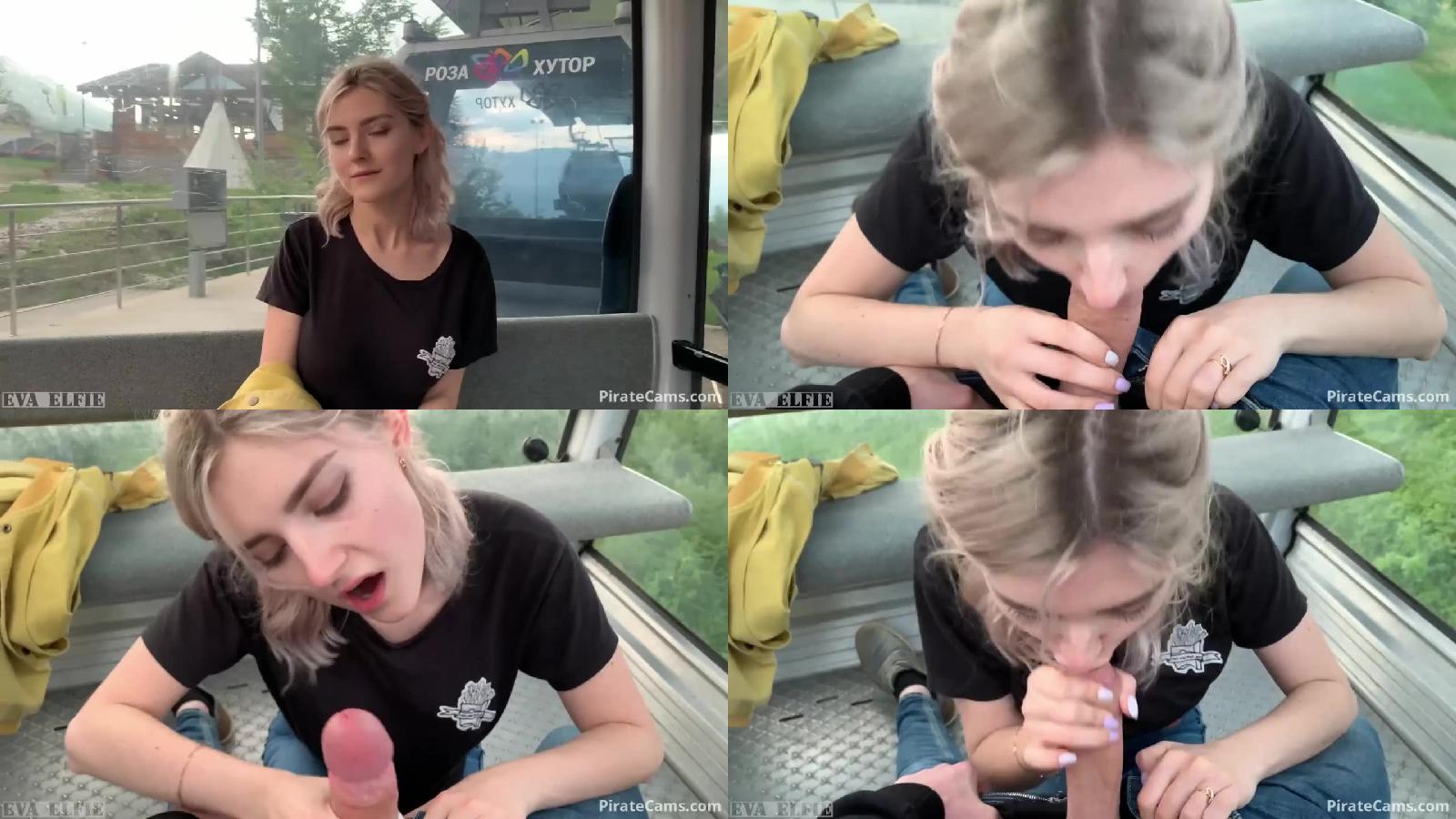 Eva Elfie – Teen Swallows Loads Of Cum On A Cable Car – Public Blowjob