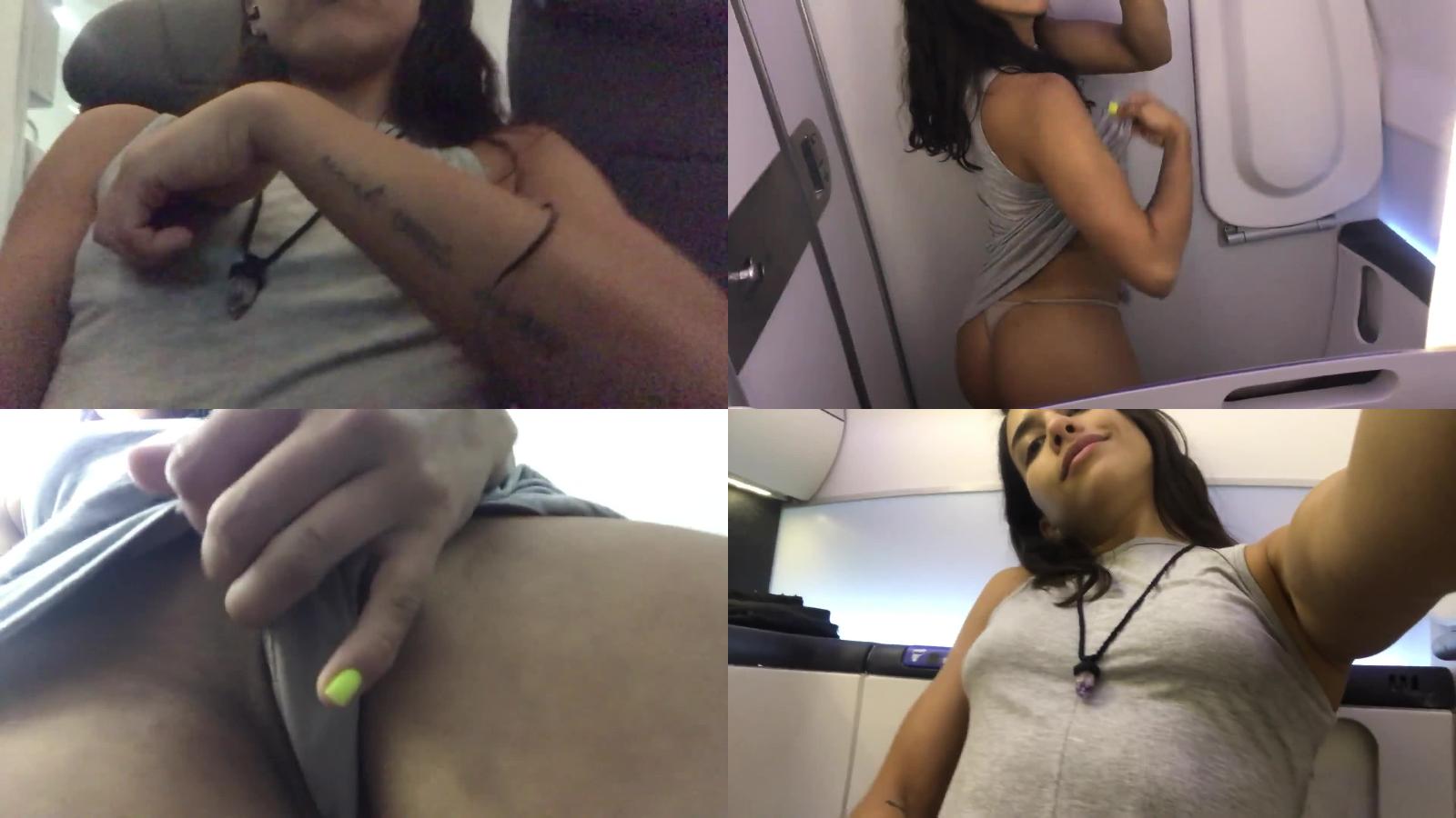 Fablazed – Venezualan Amateur plays with herself on an aeroplane