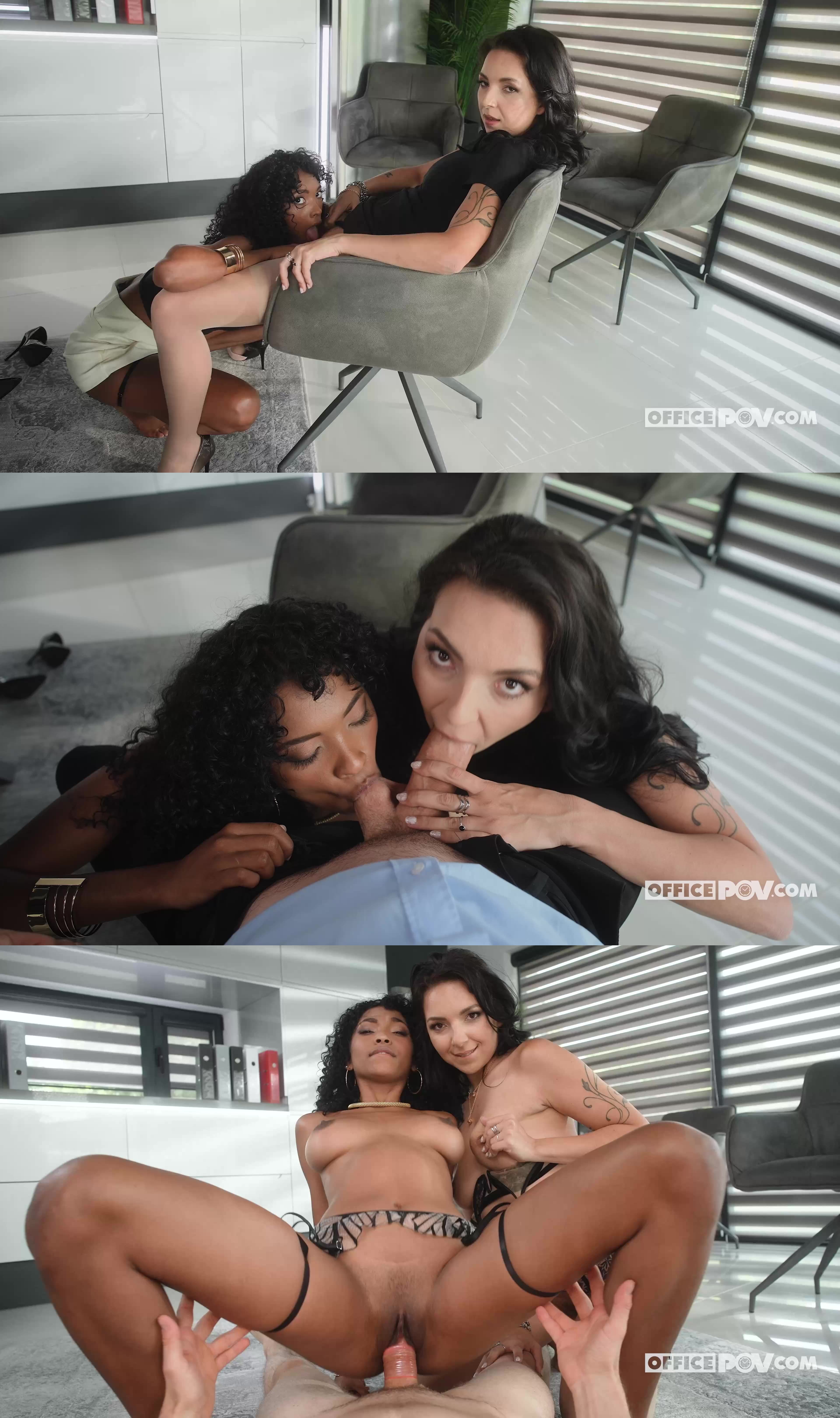 OfficePOV - Barbie Rous And Carollina Cherry Dream Threesome With Wife And Mistress [UltraHD 4K 2160p]